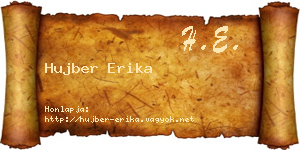 Hujber Erika névjegykártya